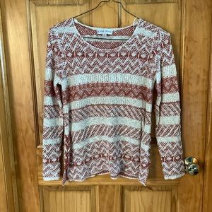 Patterned, side tie sweater